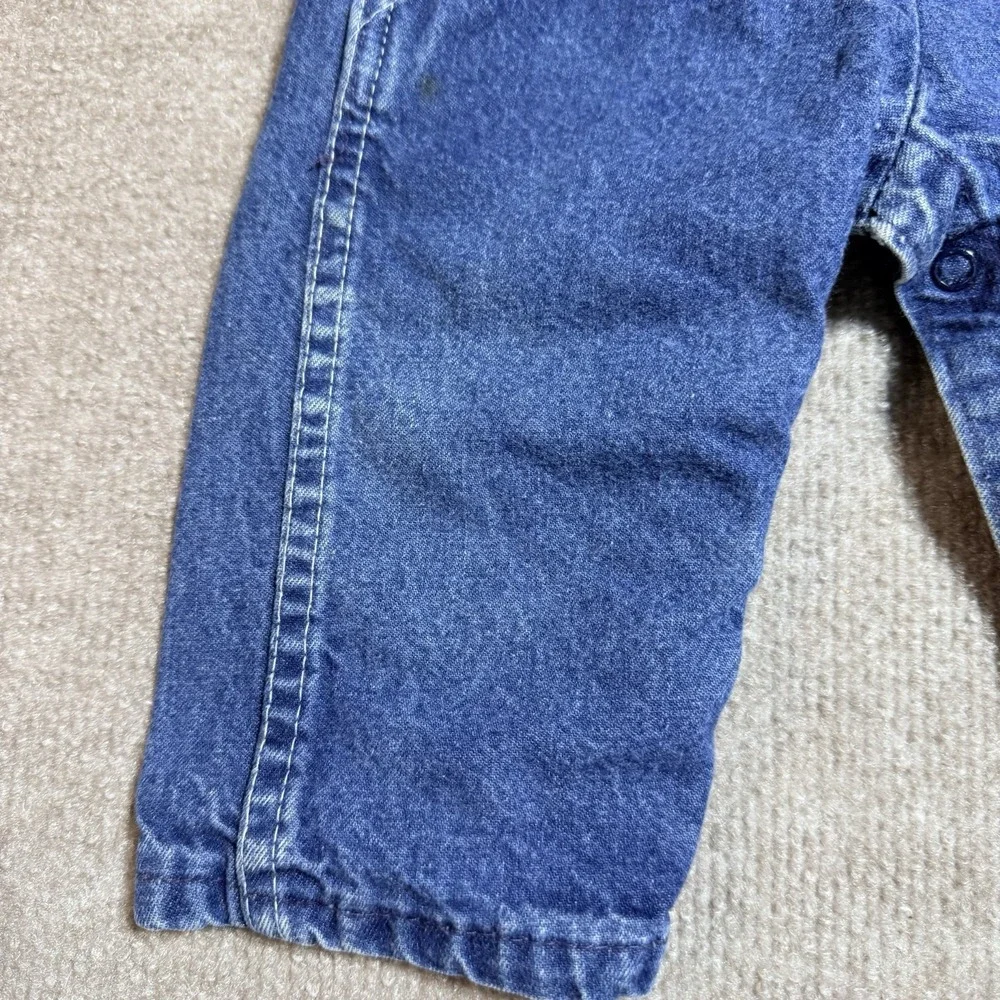 Vintage OshKosh B'Gosh Overalls 6-9M Made in USA Vestbak Denim Baby Blue 90s